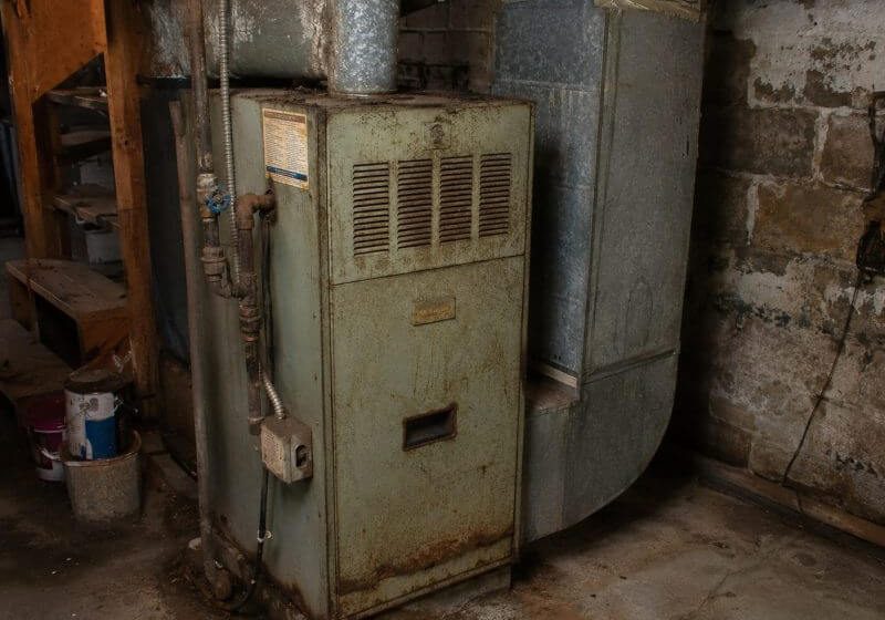 D&M old furnace in basement